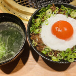 大和焼肉 結 - 牛しぐれの雪見龍眼卵✨