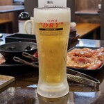 七輪焼肉 安安 - スーパードライ生ビール