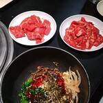 焼肉 牛べえ - カルビ、ロース、ビビンバ