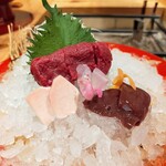 會津懐石 鶴我 - 会津馬刺しアップ