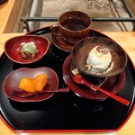 會津懐石 鶴我 - デザート３種と珈琲