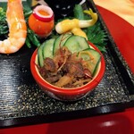 Aidukaiseki Tsuruga - 自家製辛し味噌の馬肉時雨煮