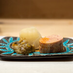 うを徳 - 2022.2 加賀源助大根、山形蕗味噌、余市アンキモ