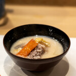 うを徳 - 2022.2 福井イノシシ粕汁（賀茂鶴の酒粕を使用）