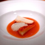 蒼 - 浜松より 紅ほっぺのスープ。思わず足りないと呟いてしまう。この日はいつになくしっかり食べられて、峯村シェフに良く食べたね、と褒められる。子どもが褒められたように嬉しい。