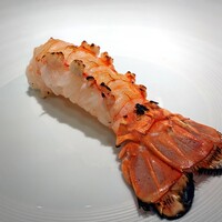 蒼 - 焼津の赤座海老 ビスクと共に。丸々と太った巨大赤座海老。よくぞ揃えてくださったものです。