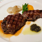 ル・クープル - 蝦夷鹿網焼き、オリーブとアンチョビのタプナードソース