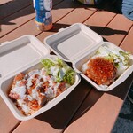 ブルズ ベース キャンプ - アメリカンビーフステーキ（バターミルクソース）と男前‼︎武骨ビーフハンバーグ