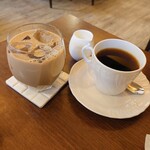 DAIBAN COFFEE cafe - 別の日のセットドリンク：アイスカフェラテ(無糖)、ダイバンコーヒーマイルドブレンド✨量はもっと欲しいけれど、相変わらず美味しいコーヒー！