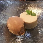 エノテカ・ラ・リコルマ - 紅茶とミントのパンナコッタとチョコアイス