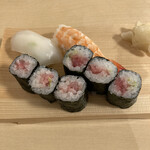 Kaisen Sushi Kaikatei - 中おち巻き　アカイカ　ボイルエビ