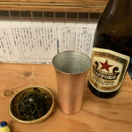 Tateba Tengoku - 赤星とお通しのわかめ酢の物