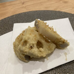 てんぷら 一心 - ⒔蓮根　茨城産 厚めに切ってあり食べ応え充分