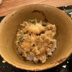 てんぷら 一心 - ⒕かき揚げ〜4種類の食べ方から、かき揚げ天丼を選択。