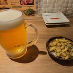羊肉酒場0,19 - ビールとお通し