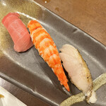 鮨みやもと - 中トロ、車海老、のどぐろ