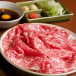 Suteki Ando Waini Shizaki - steak & wine いしざきの看板メニュー【牛のうす刺し】の焼きしゃぶ（写真は生の状態です）