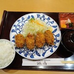 銀扇 - カキフライ定食1650円ご飯大盛無料