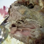 アーンドラ・ダイニング - ラムチョップの断面、うっすらレア