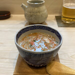 松寿司 - お出汁感いっぱいのトロける茶碗蒸し。蟹のむき身と内子ver.