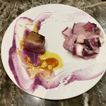 テアトロアッカ - 真鴨のロースト 紫芋のピューレ ラデイッキオ