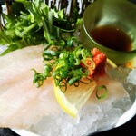 川魚・郷土旬菜 うおとし - ナマズの薄造り