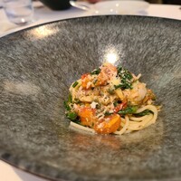 リストランテ カノフィーロ - ブリと春菊、ミニトマトのパスタです。