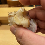 鮨駒 - 青森の北寄貝炙り