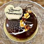 ガストロノミー ジョエル・ロブション - バースデーケーキ＠紅茶とオレンジのチョコレートケーキ