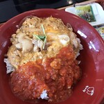 なか卯 - 期間限定 うまトマ親子丼 並 バジルソース付き