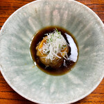 田舎料理おかりば - 椀・いも餅（椎茸の戻し餡で）