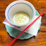 田舎料理おかりば - もものヨーグルト（ストローで飲みます）