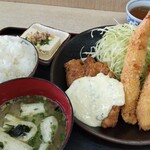 御食事処勝美 - ポテサラ冷奴つき