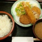 和食の森 - ランチCは590円でフライ盛り合わせ