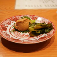 日本料理 たかむら - 秋田産鮟鱇旨煮ペースト、花山葵醤油漬け