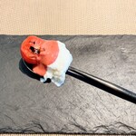 La Brianza - 吉田牧場モッツァレラチーズ(ストラッチャテッラ)ガスパチョ炙りトマトバルサミコソース。ひとくちでいただくので、名残惜しくて飲み込むのがもったいなくて〜(*^^*)☆