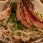 たべどころ絆 連 - 鴨とキムチのぶっかけ冷やしうどん＠７２０