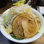 雷 - 雷そば（中盛り）（７００円）＋野菜マシ　ニンニク少なめ