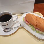 ドトールコーヒーショップ - アメリカン(M)とチーズミラノサンドA