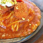 スパゲッティハウス シェフ - 見た目の赤さとグツグツと沸き立つ様はまるでマグマ。まさにマグマパスタ！！パワー！！（笑）