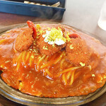 スパゲッティハウス シェフ - この高粘度のあんかけソース（スライム・笑）は鉄板で食べてこそ。沸点上昇でエゲツない熱さに。
