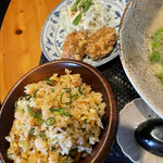 薩摩麺匠とんぼ - Bセット半やきめしと唐揚げ2個　＋440円