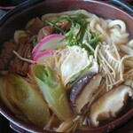 うどん万福 - あったかもつ鍋焼きうどん