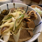 高橋家 - 小盛鴨ねぎ丼。うーん、鴨肉のしっとり感が少ないかなぁ。