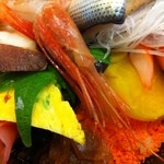 魚河岸寿司 - コハダに〆鯖・カニカマ・そぼろ・かんぴょう・たくあん？・きゅうちゃん？ひじき？www
            ひじきまで入れると覚えているだけでなんと！　２９種類！！！