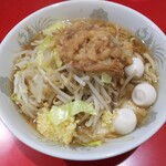 ラーメン二郎 - ミニ　ニンニクアブラ＋うずら　600＋100円