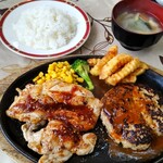 竹の子 - チキンステーキとハンバーグセット
