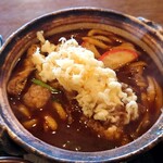 Masumi - 味噌煮込みうどん　海老天ぷらが鎮座してる