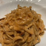 RISTORANTE IMAI - 雲丹のタリエリーニ　クリームソース 鉄板の美味しさ。北海道産の生雲丹がたっぷり。 最近ハマっています。