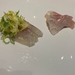 RISTORANTE IMAI - 大分産ヒラスズキと真鯛のカルパッチョ 新鮮な産地直送の魚。シンプルだけどとても美味しい。